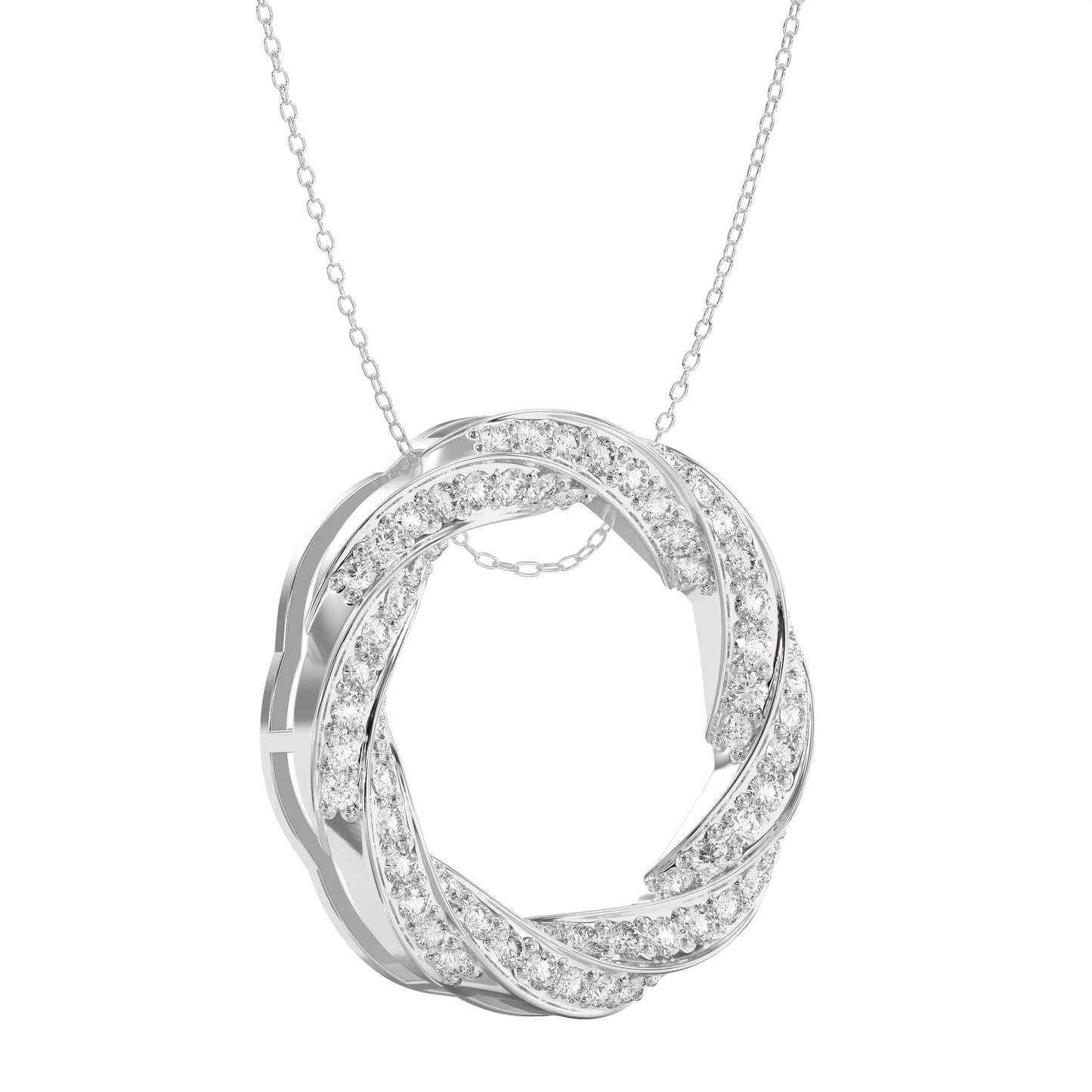 Round Diamond Twisted Circle of Life Fashion Necklace