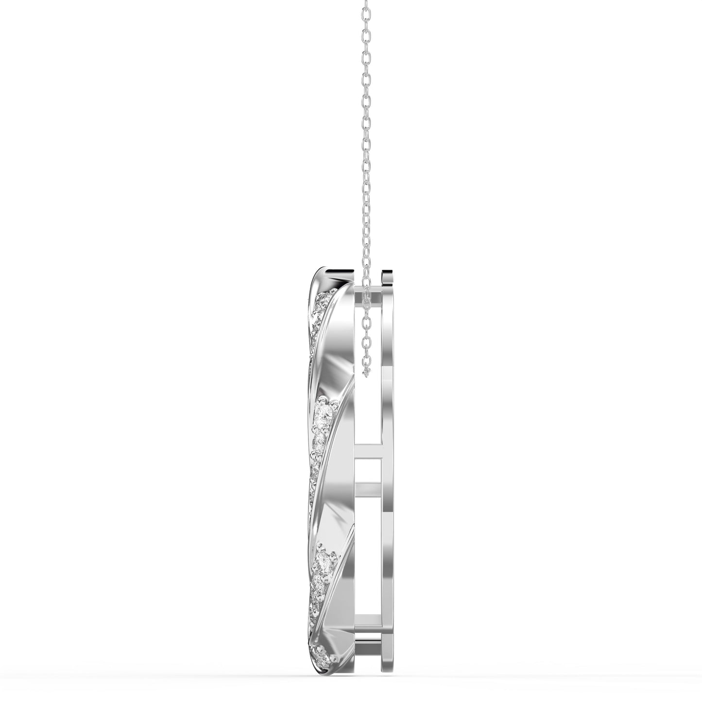 Round Diamond Twisted Circle of Life Fashion Necklace