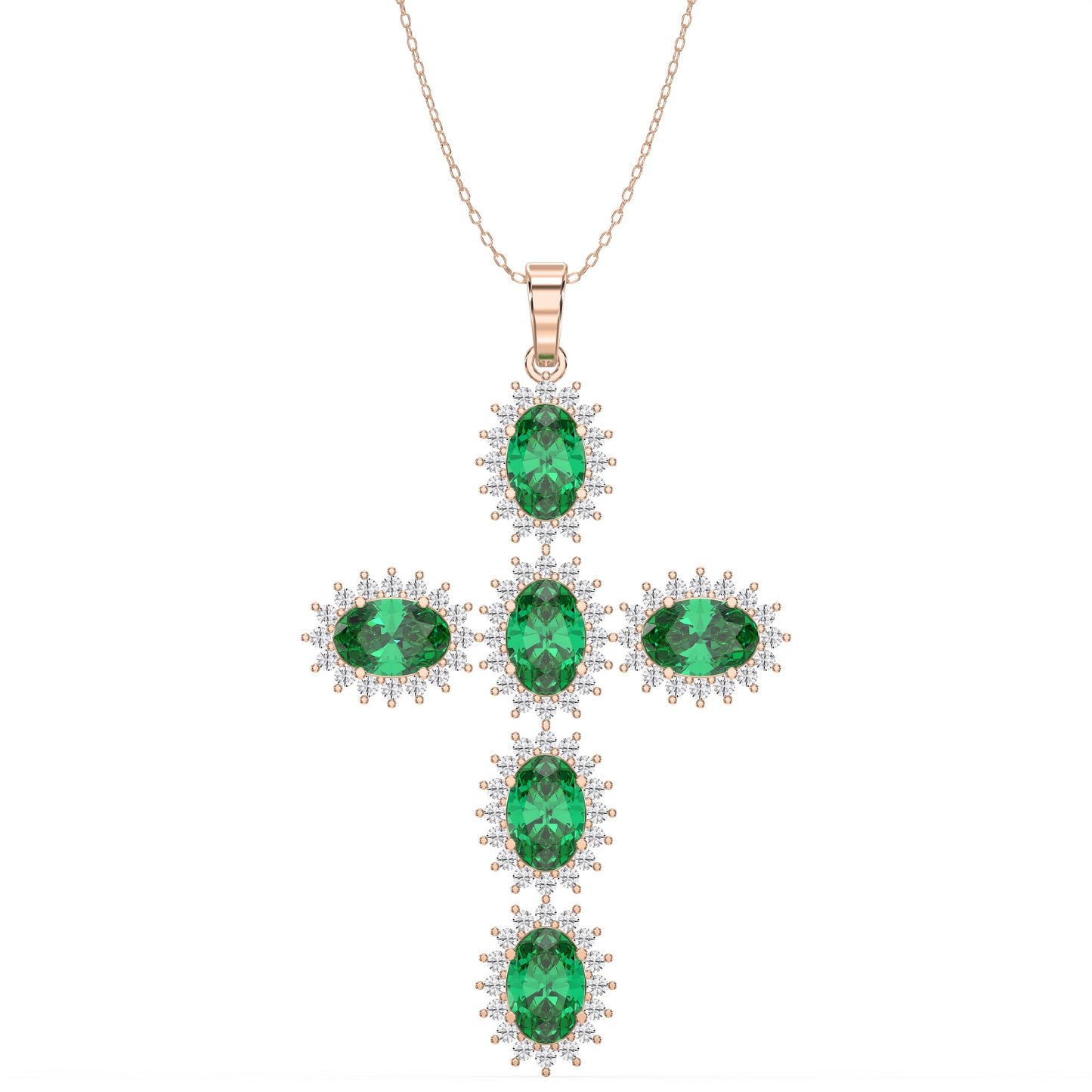 Sterling Oval-Cut Cross Pendant Necklace by Valam Design