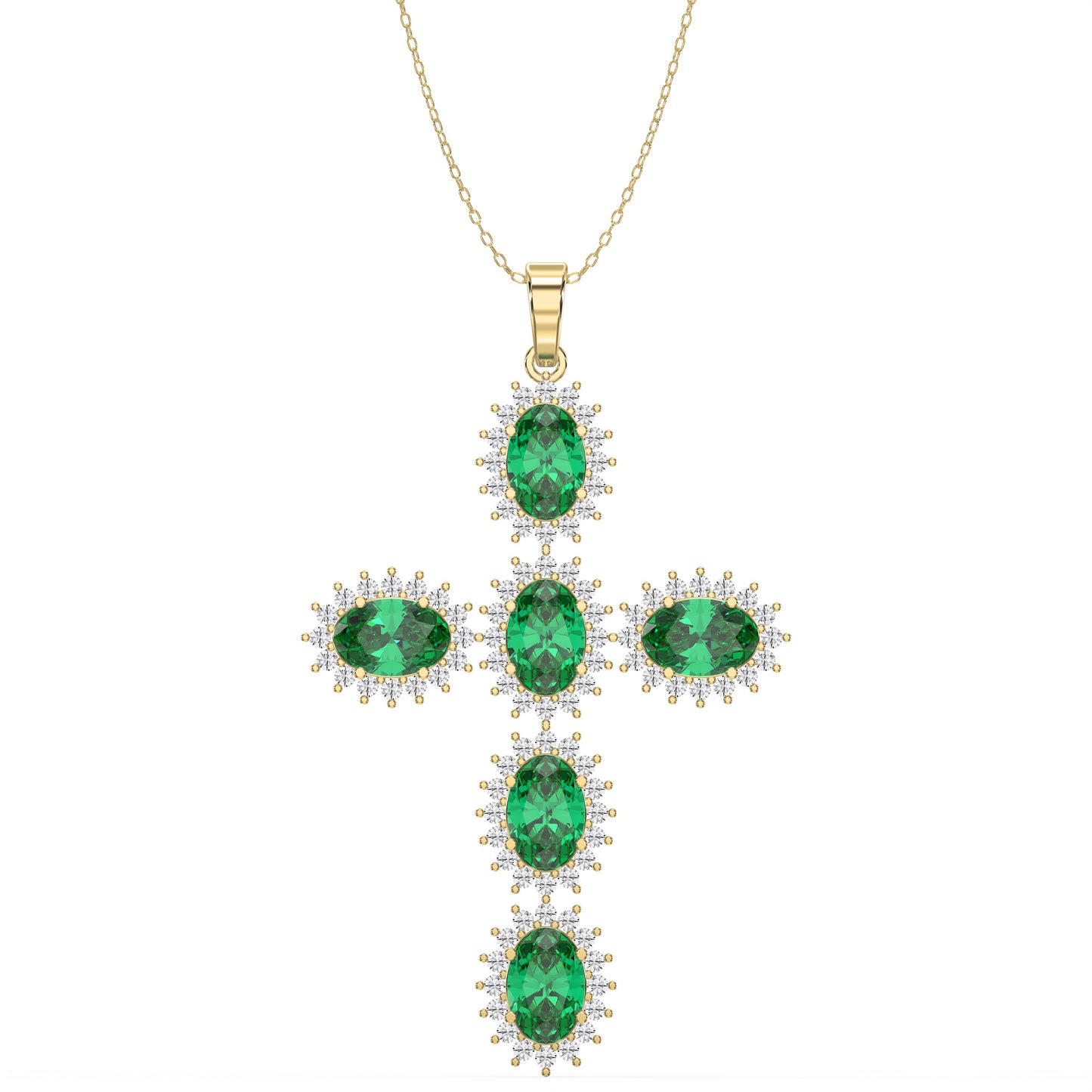 Sterling Oval-Cut Cross Pendant Necklace by Valam Design