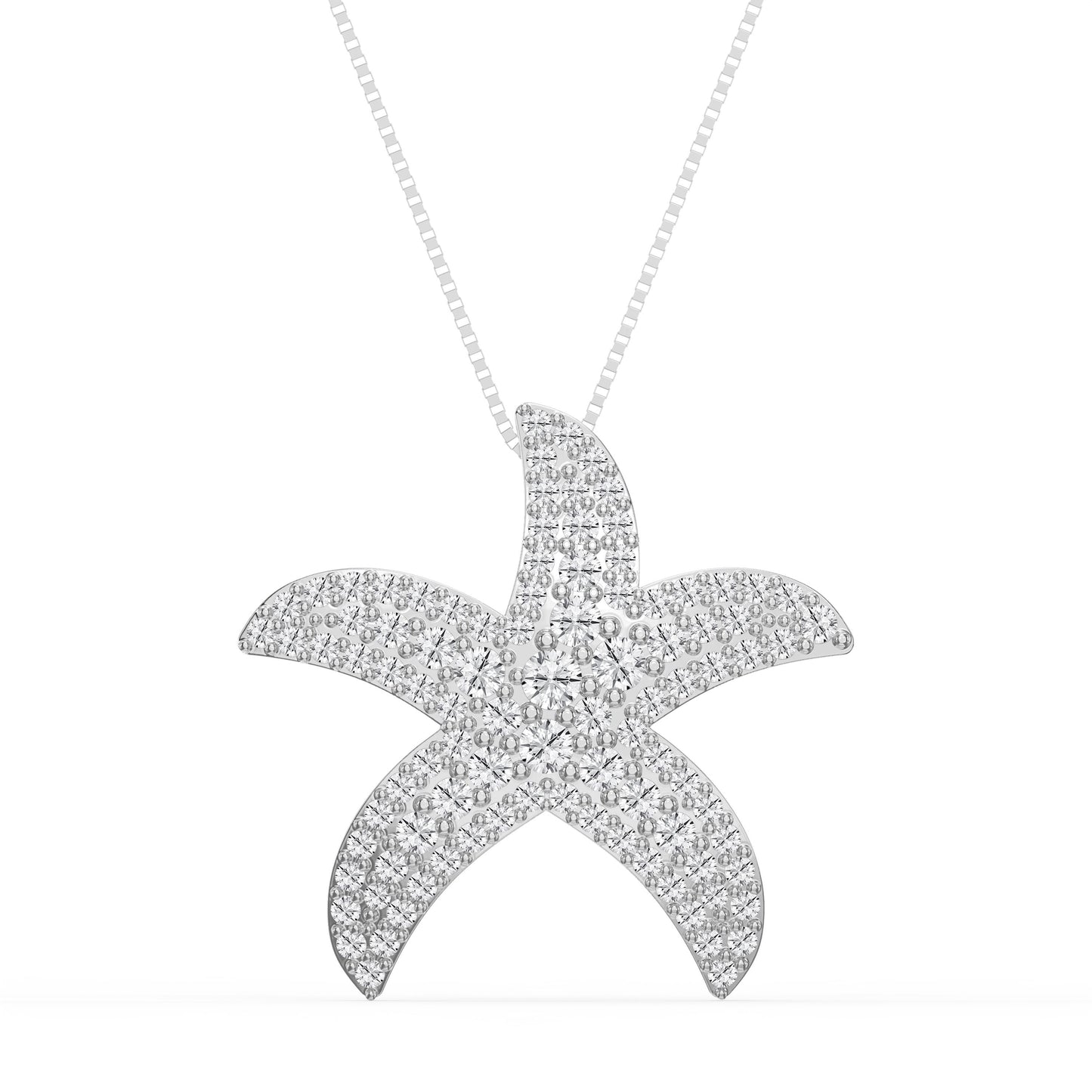 Round Diamond Celestial Starfish Pendant