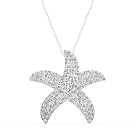 Round Diamond Celestial Starfish Pendant