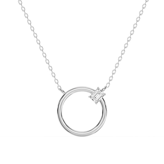Circle Design Diamond Pendant Necklace