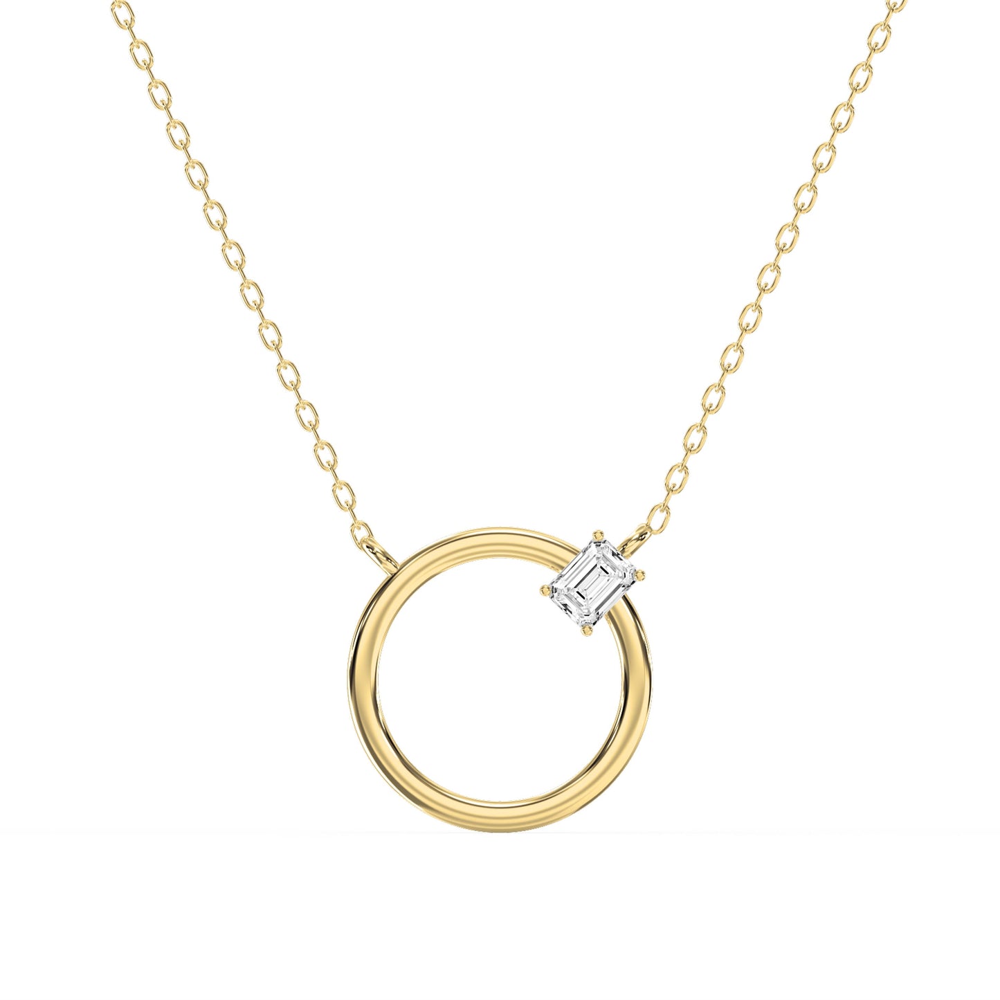 Circle Design Diamond Pendant Necklace