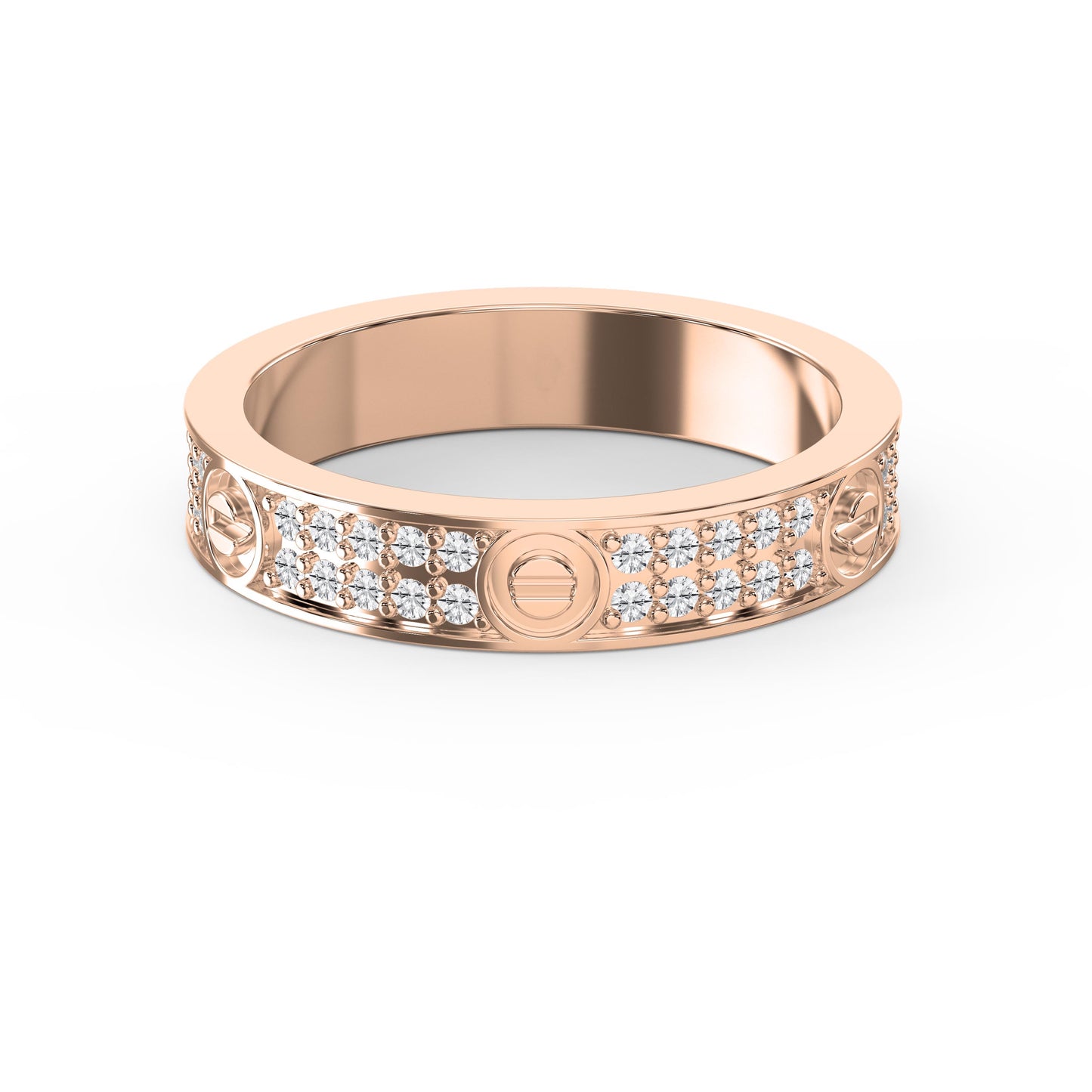 Elegant Round Diamond Gold Band ( 0.55 - 0.70 Ct.)