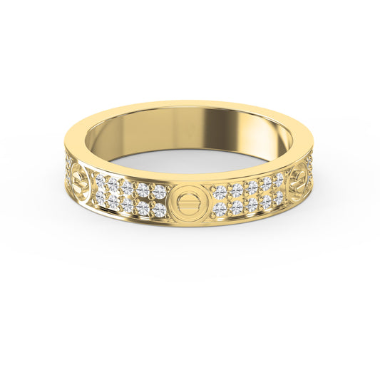 Elegant Round Diamond Gold Band