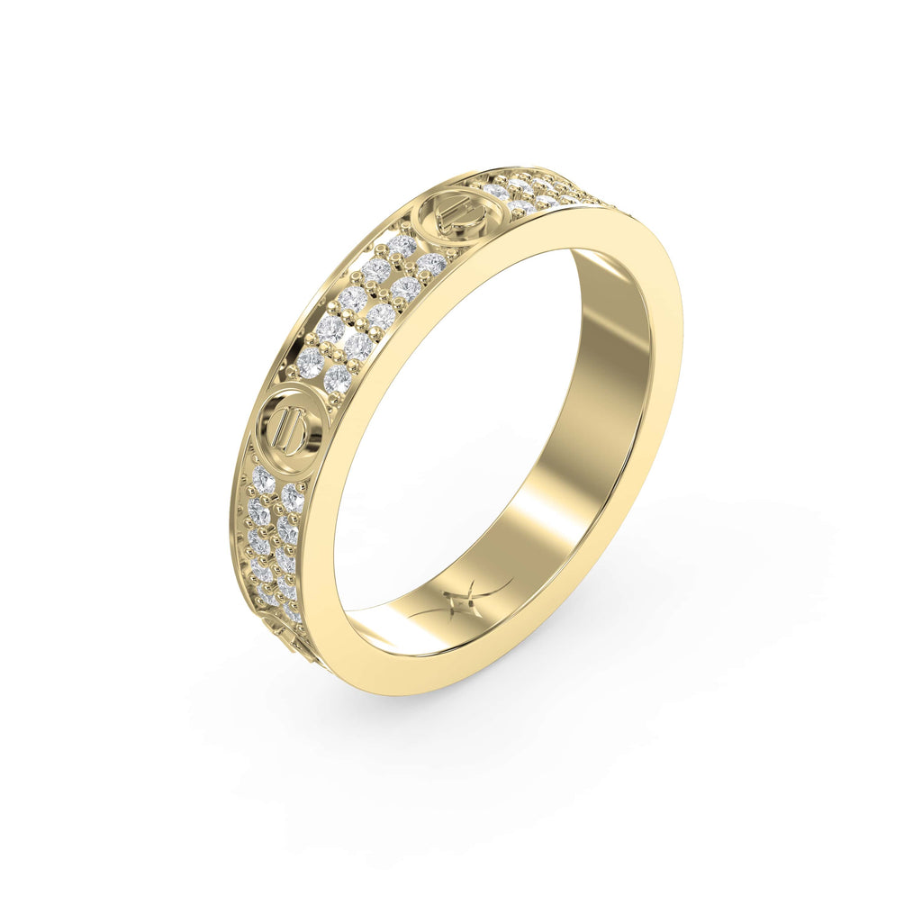Elegant Round Diamond Gold Band