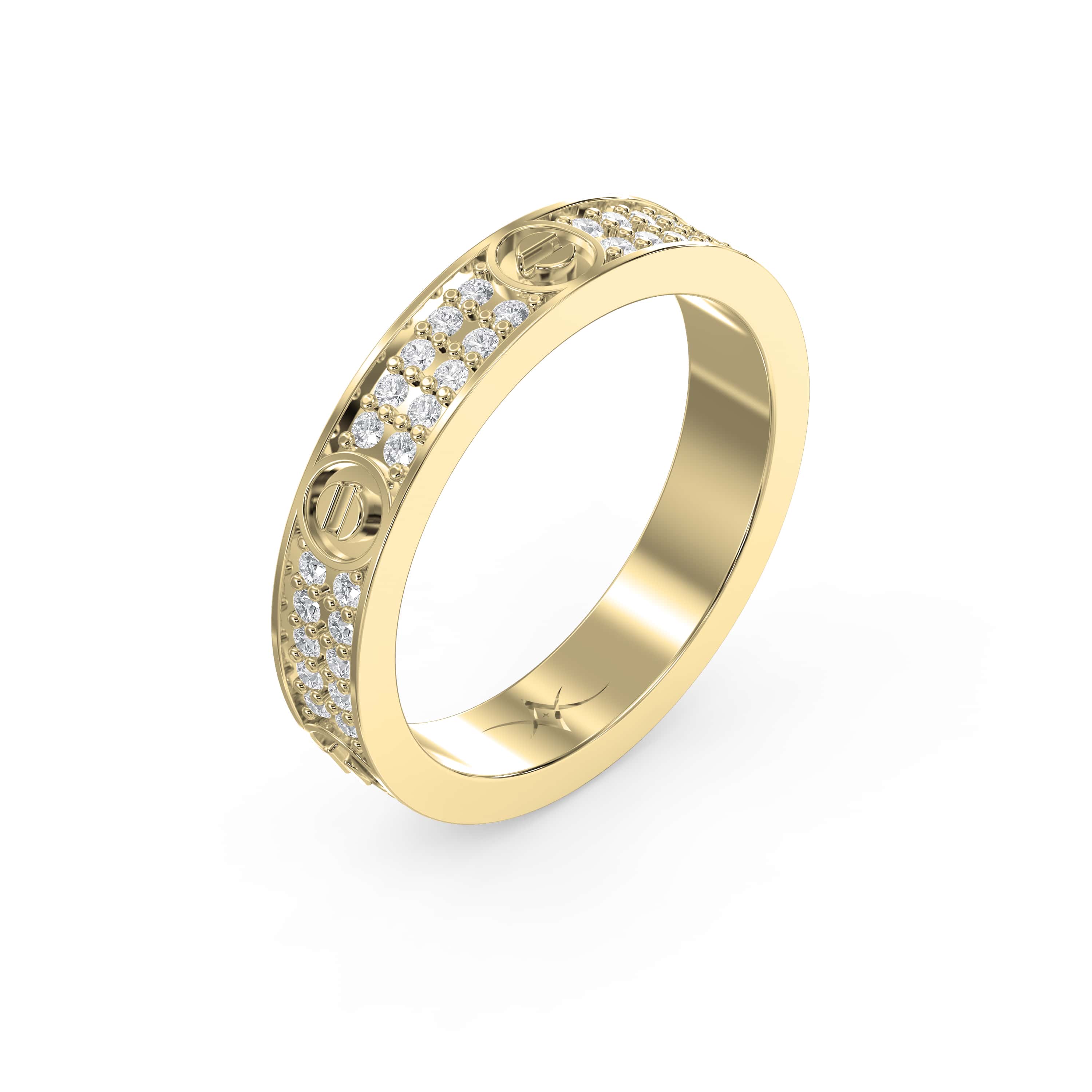 Elegant Round Diamond Gold Band