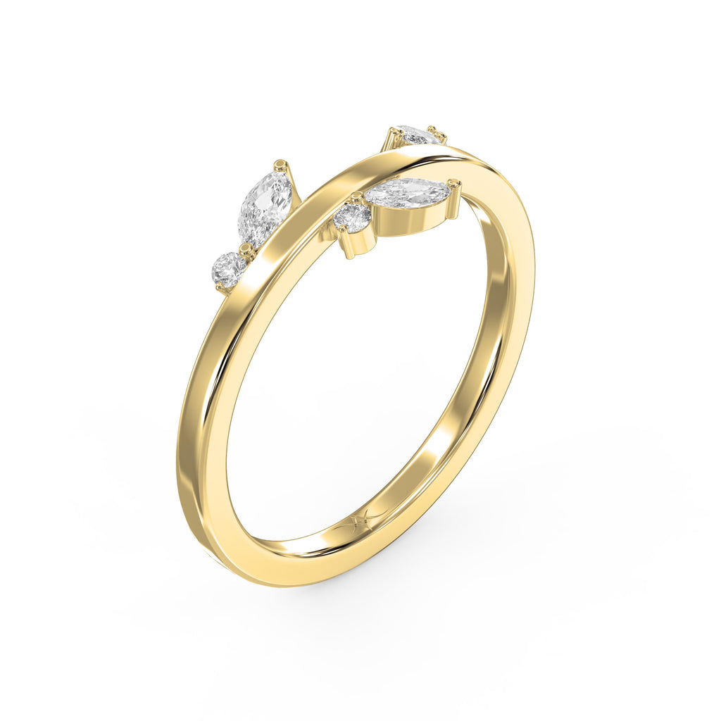 Minimalist Stacking Duo Diamond Band