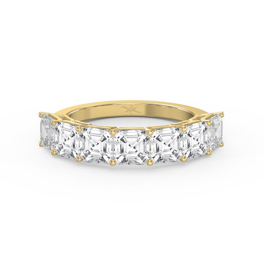 Luxury Asscher Cut Half Diamond Band