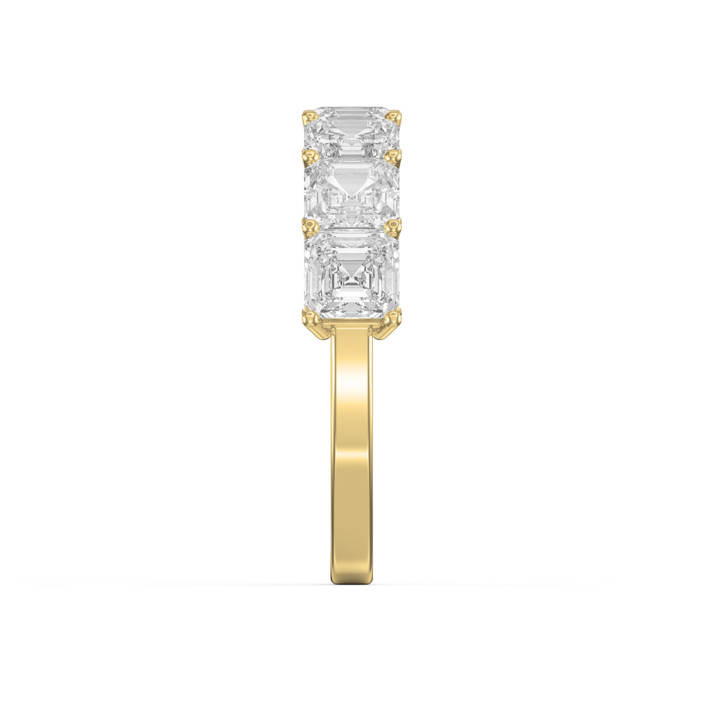 Luxury Asscher Cut Half Diamond Band