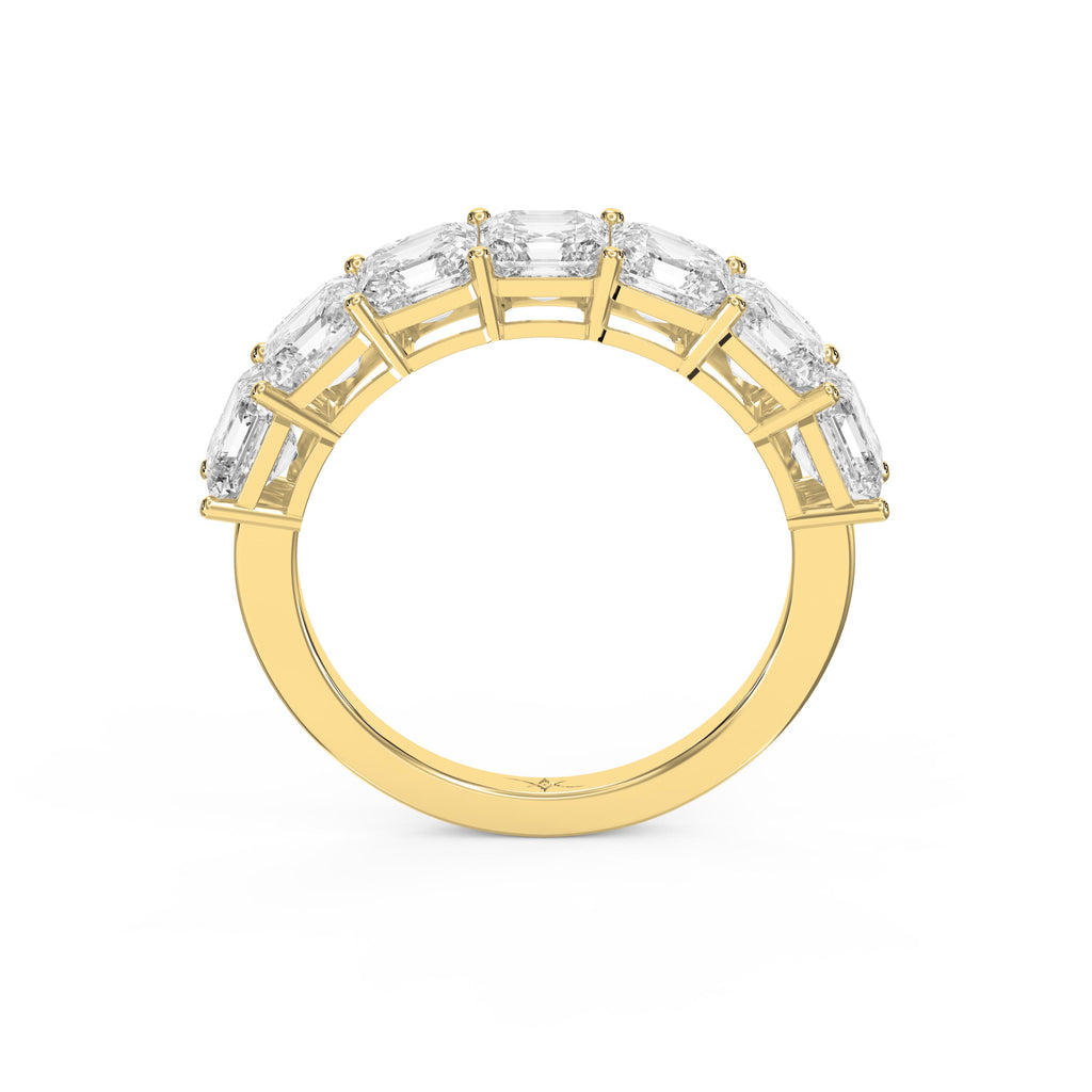 Luxury Asscher Cut Half Diamond Band