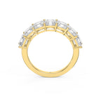 Luxury Asscher Cut Half Diamond Band