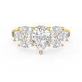 Floral Cocktail Cluster Design Pear Shape Diamond Fashion Ring