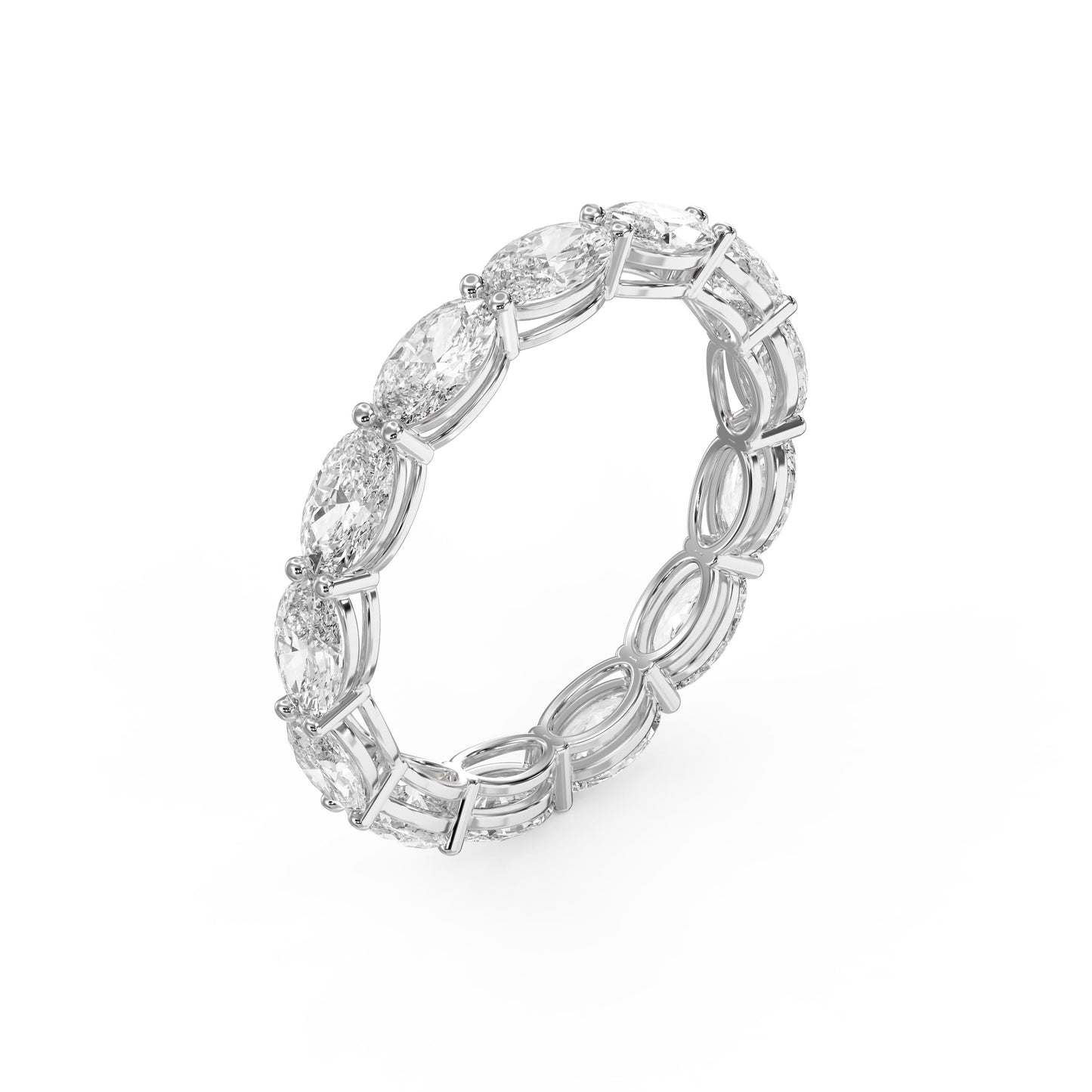 Luxury Oval Cut Diamond Eternity Band