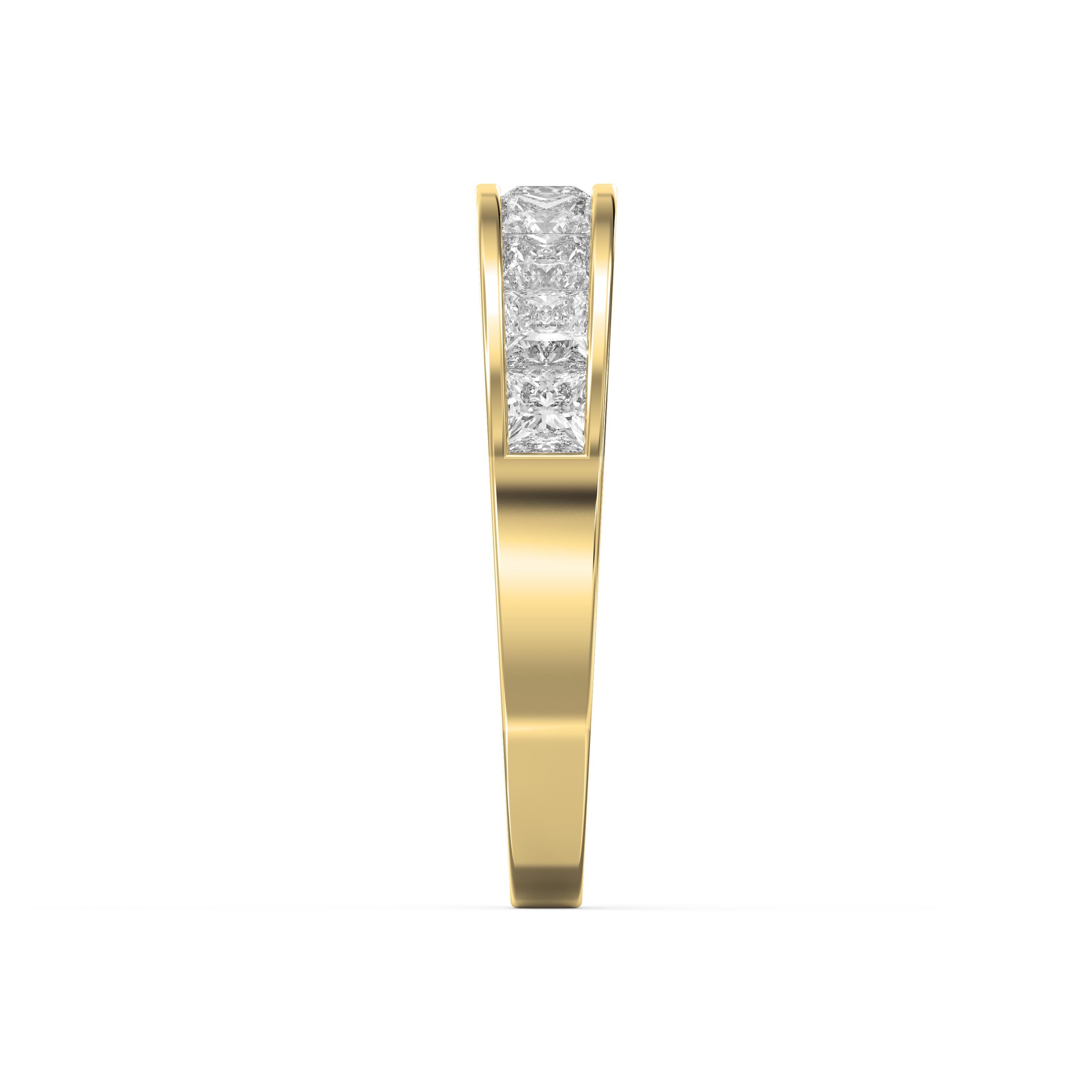 Princess Cut Channel Set Diamond Band