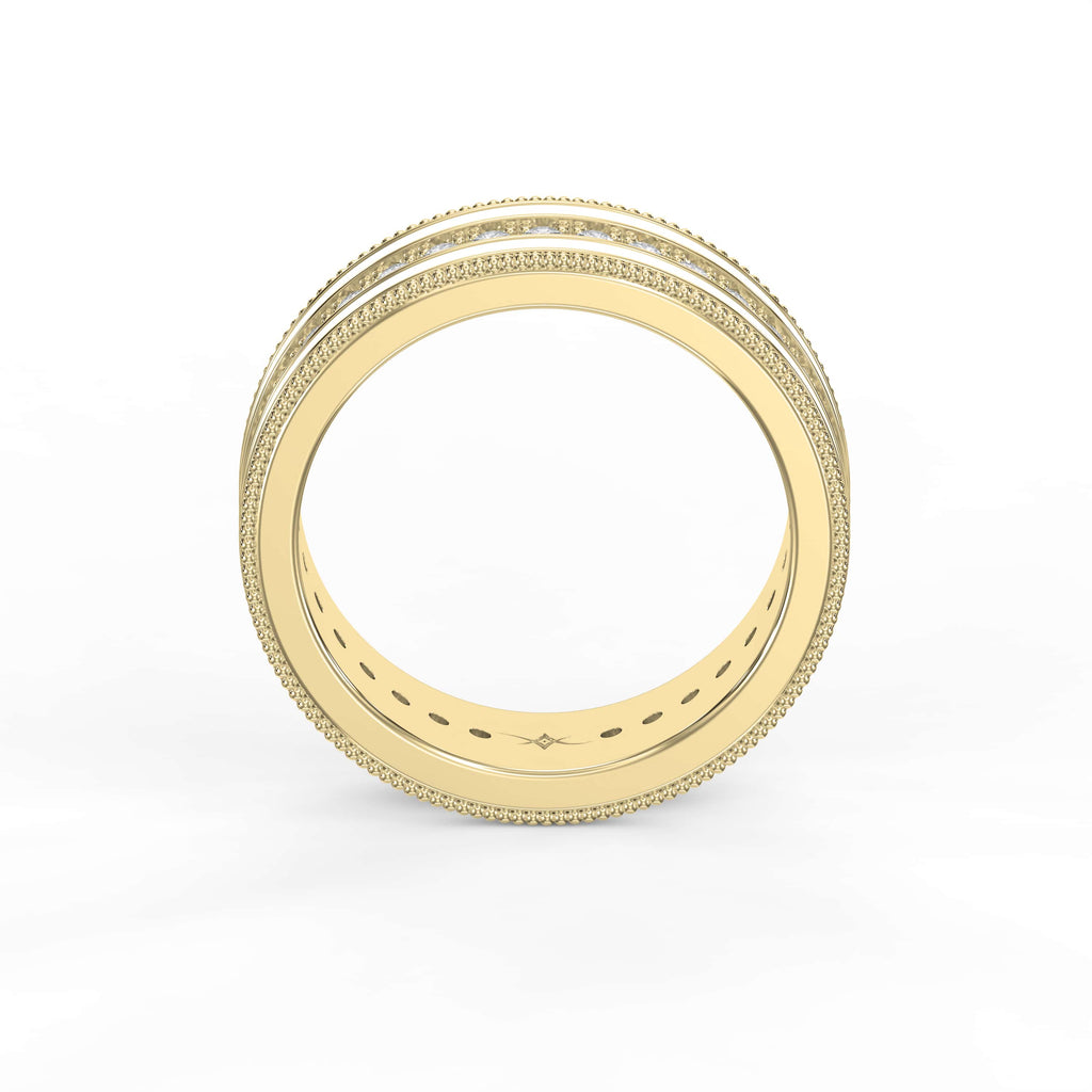 Half Carat Round Diamond With White Enamel Band