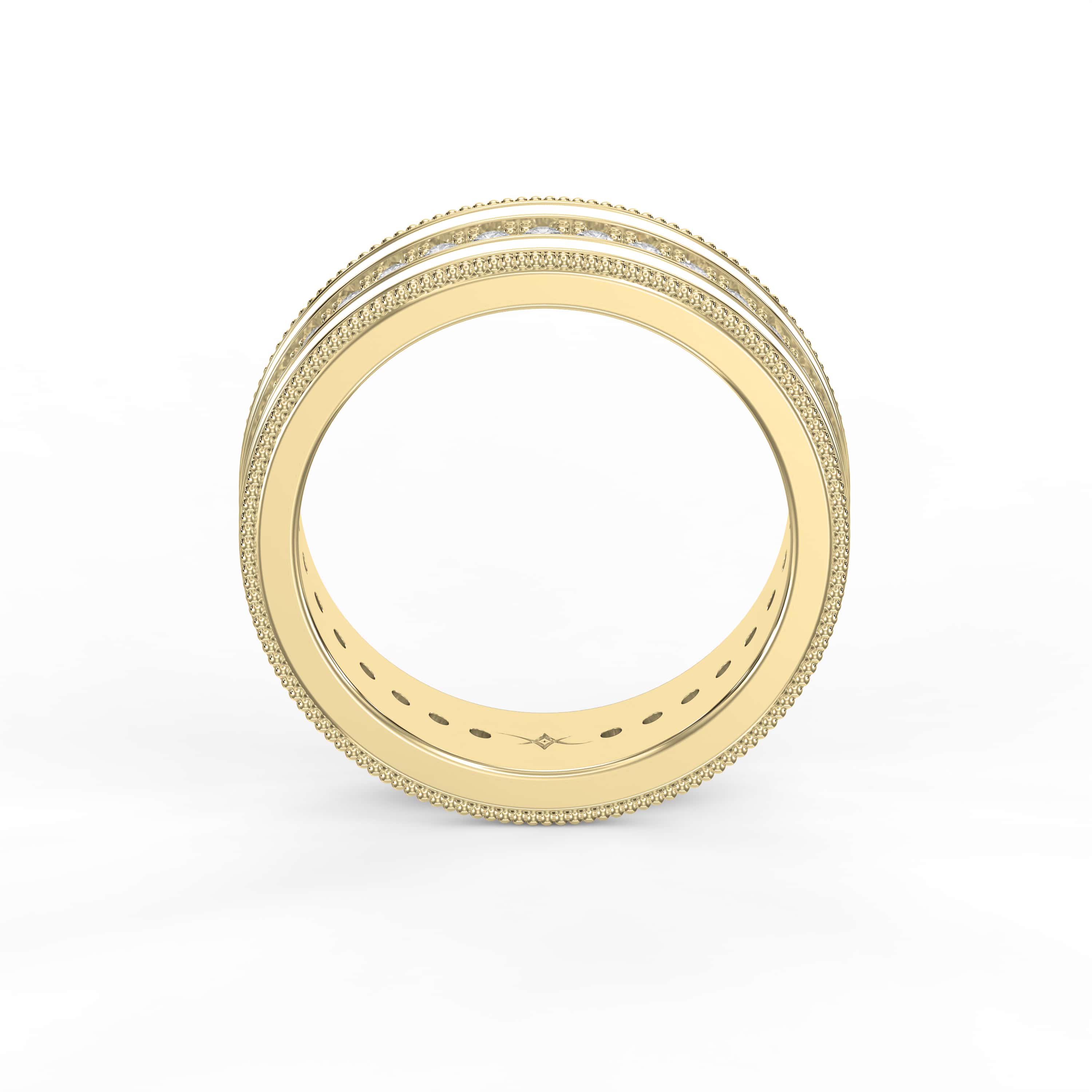 Half Carat Round Diamond With White Enamel Band