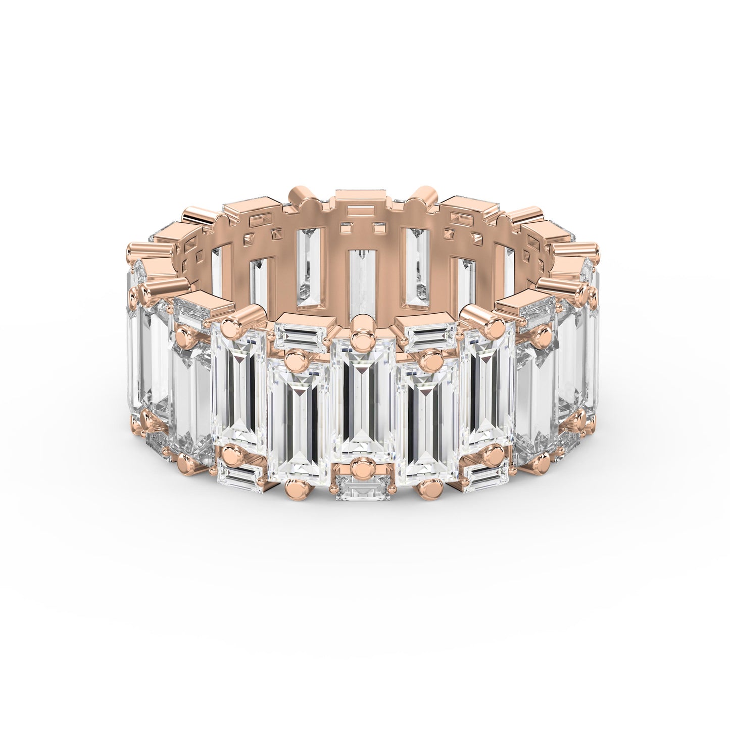 Luxury Wide Anniversary Baguette Diamond Ring