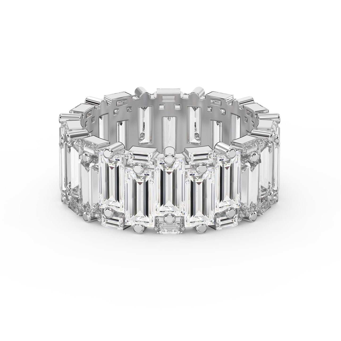 Luxury Wide Anniversary Baguette Diamond Ring
