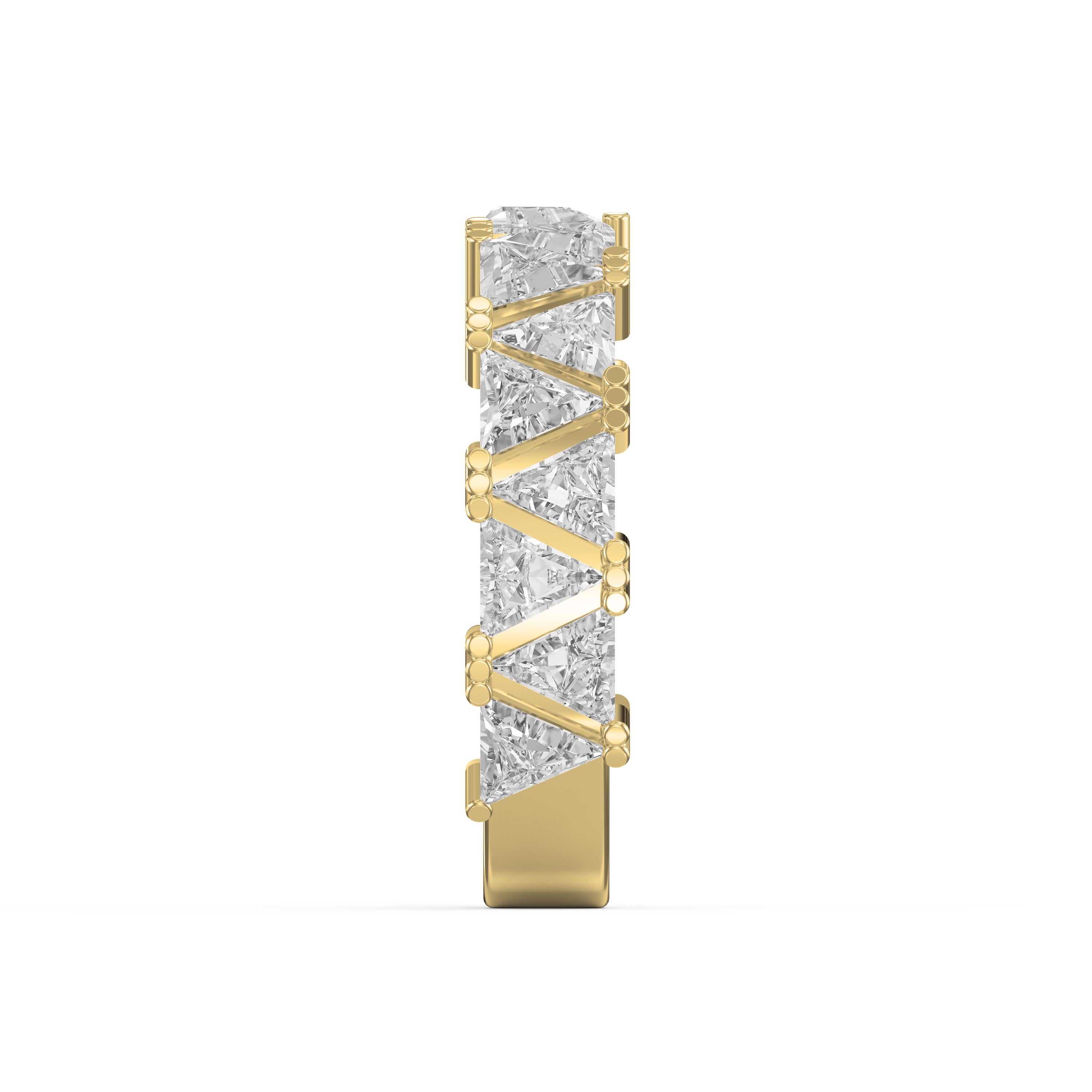 Trillion Cut Diamond In Criss Cross Setting