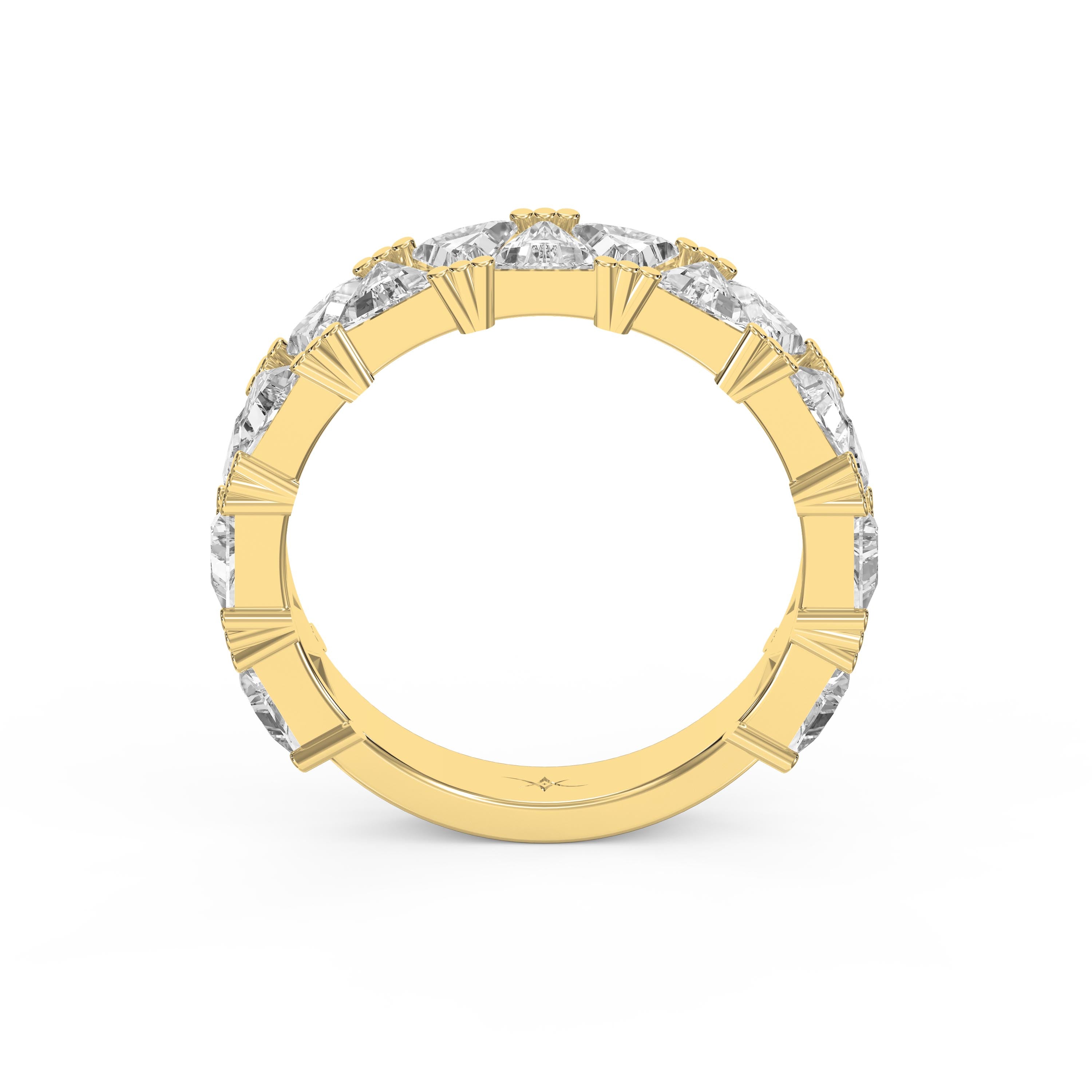 Trillion Cut Diamond In Criss Cross Setting