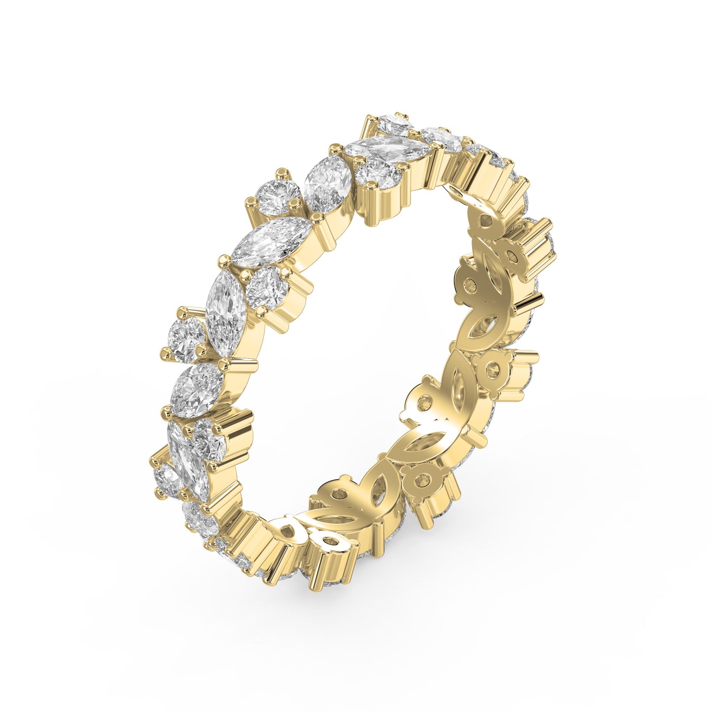 Cluster Design Round & Marquise Diamond Ring