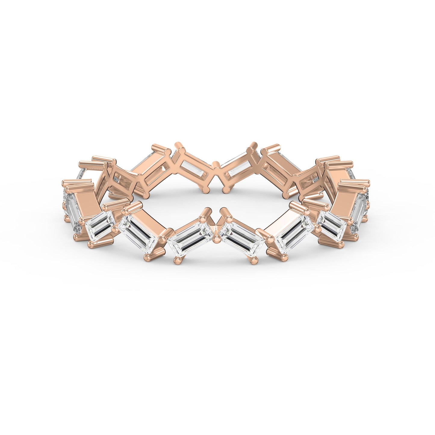 Mordent Zig Zag Baguette Diamond Anniversary Ring