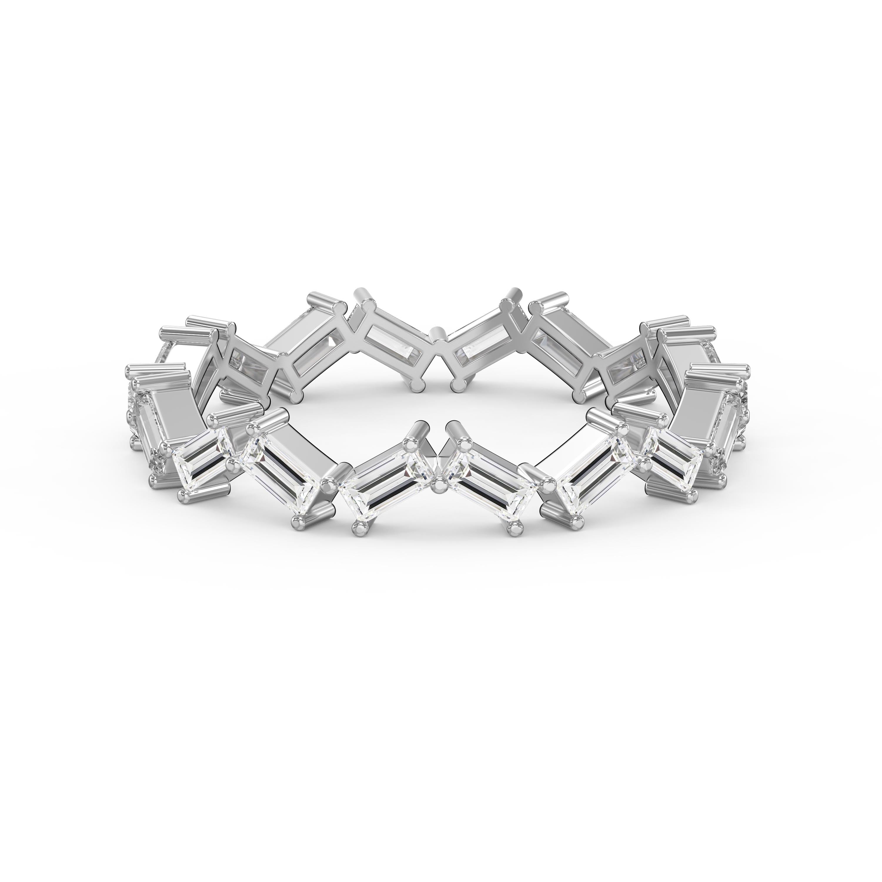 Mordent Zig Zag Baguette Diamond Anniversary Ring