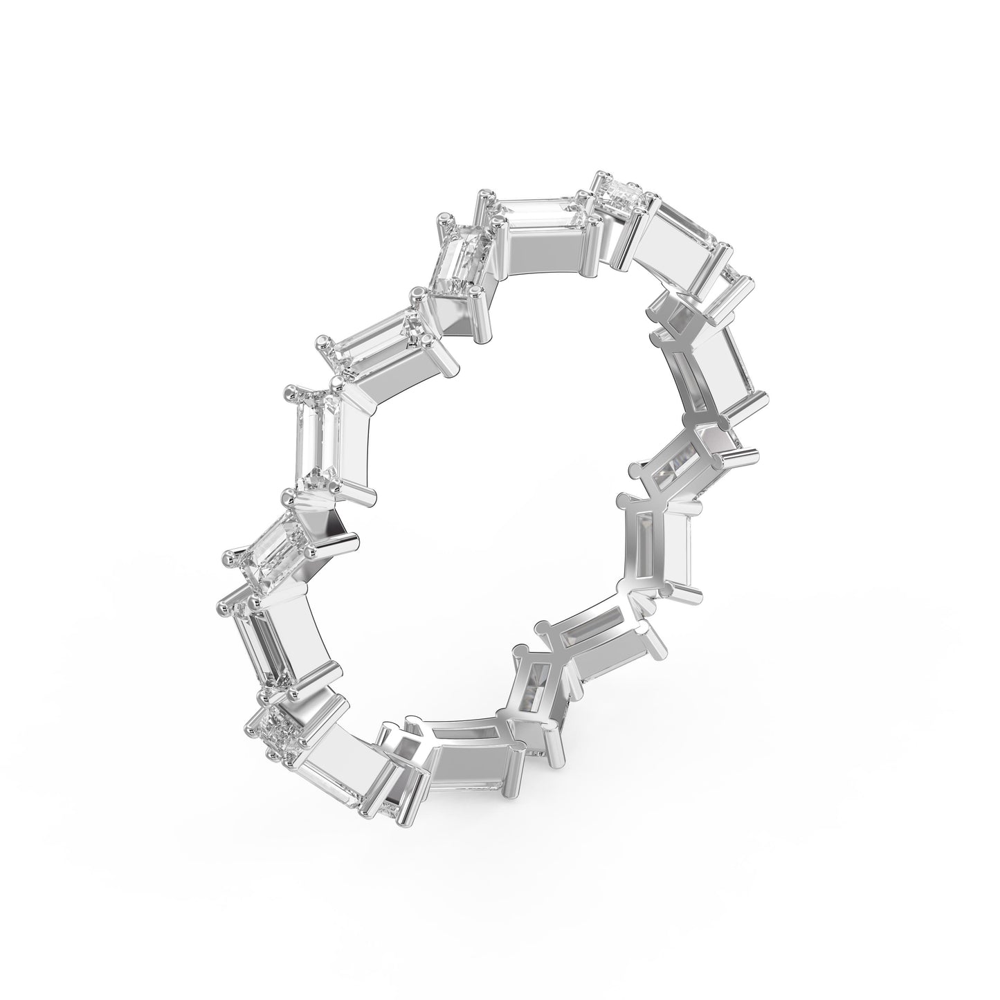 Mordent Zig Zag Baguette Diamond Anniversary Ring