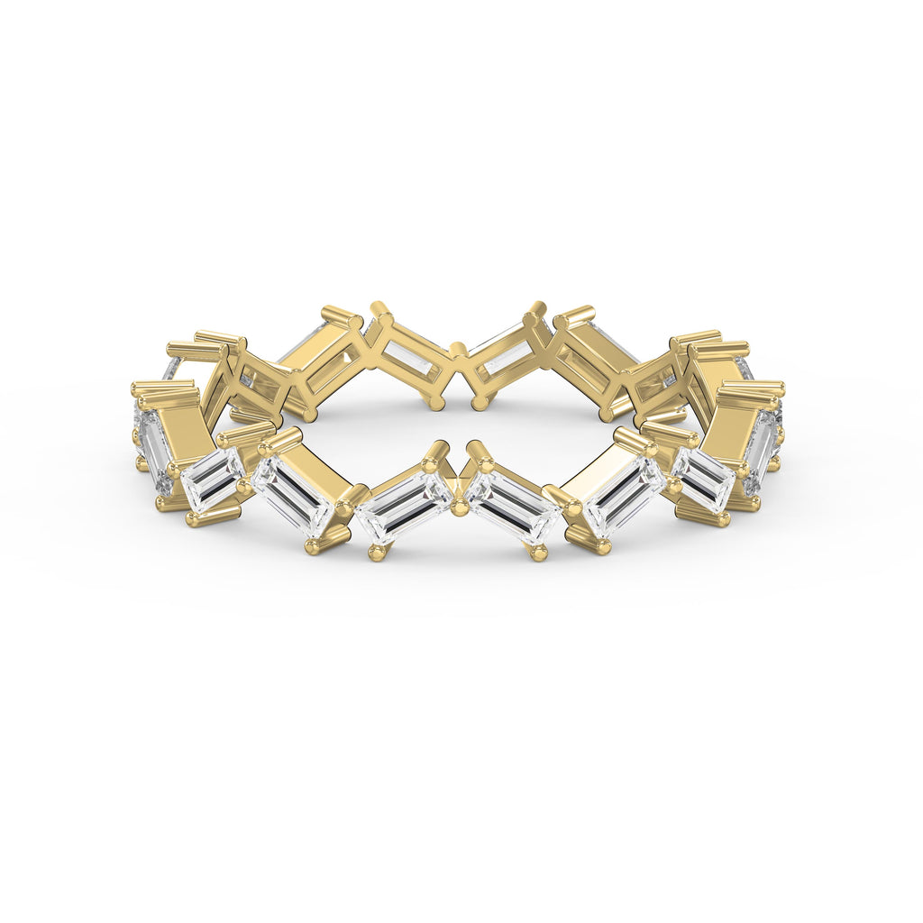 Mordent Zig Zag Baguette Diamond Anniversary Ring
