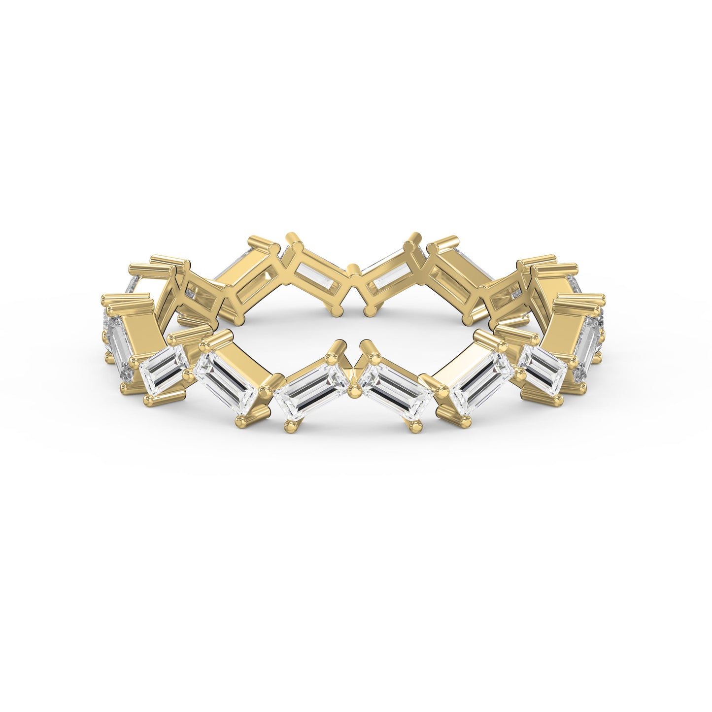 Mordent Zig Zag Baguette Diamond Anniversary Ring