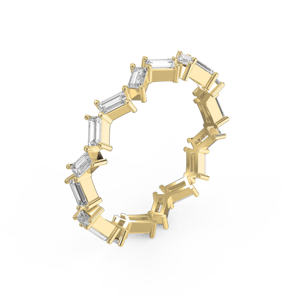Mordent Zig Zag Baguette Diamond Anniversary Ring
