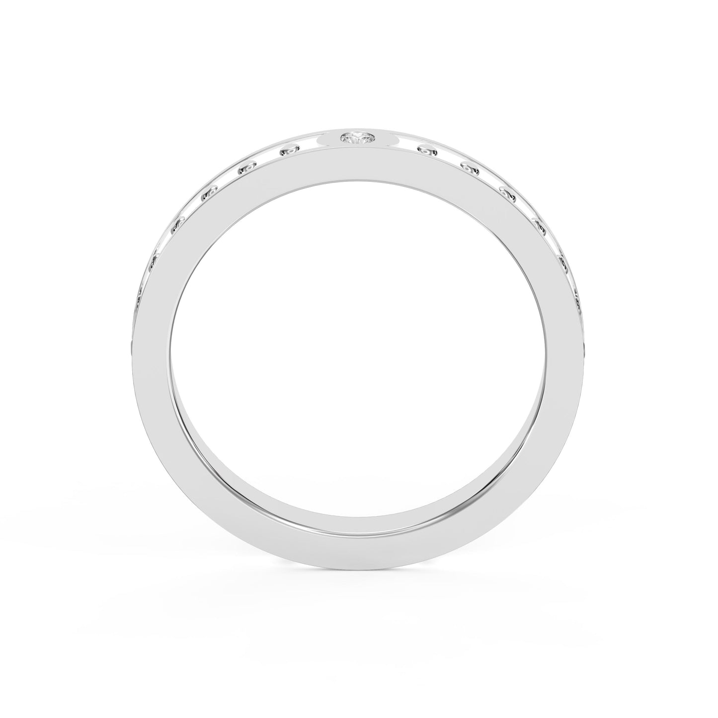Minimalist Moon Motif Round Diamond Celestial Design Ring