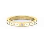 Minimalist Moon Motif Round Diamond Celestial Design Ring