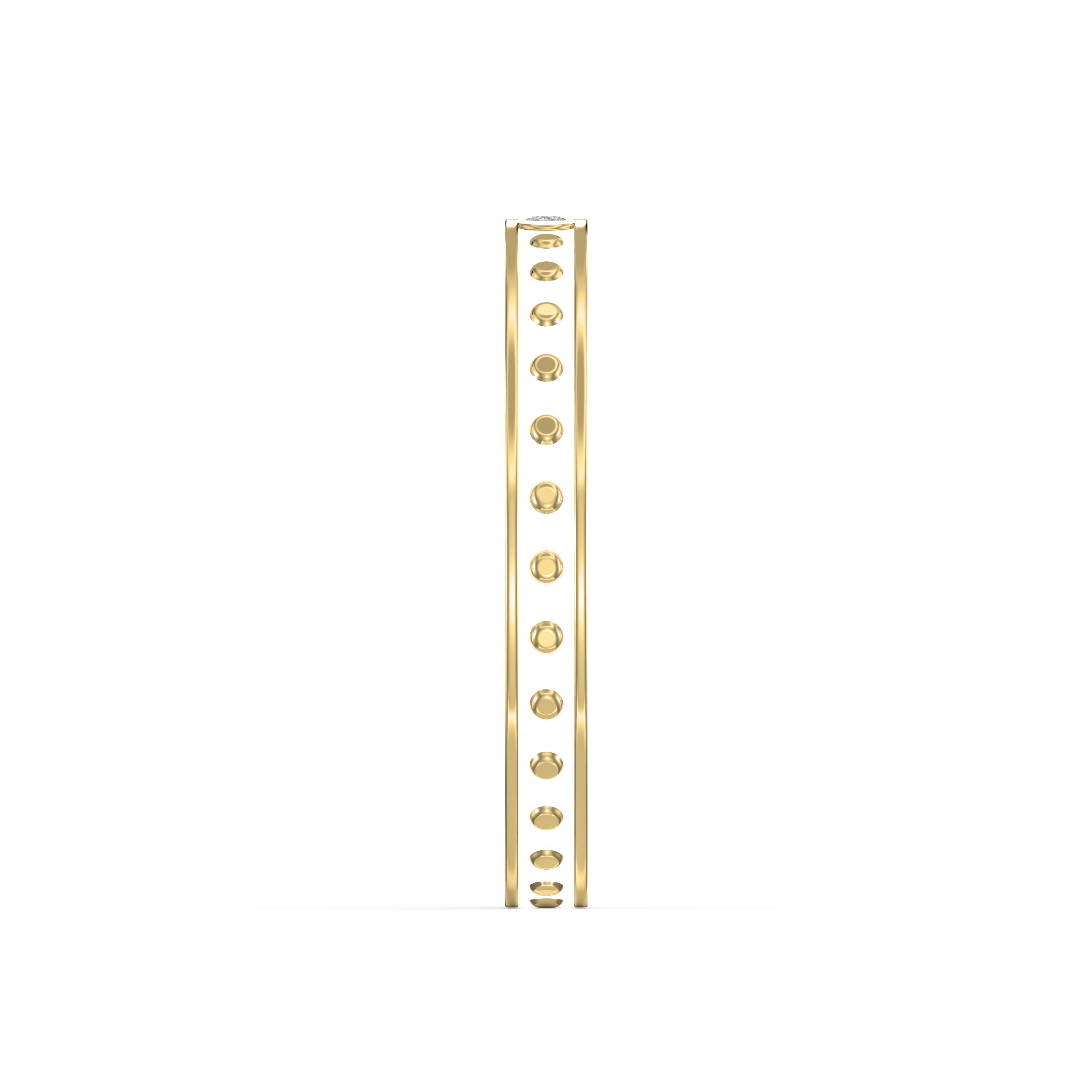 Minimalist Moon Motif Round Diamond Celestial Design Ring