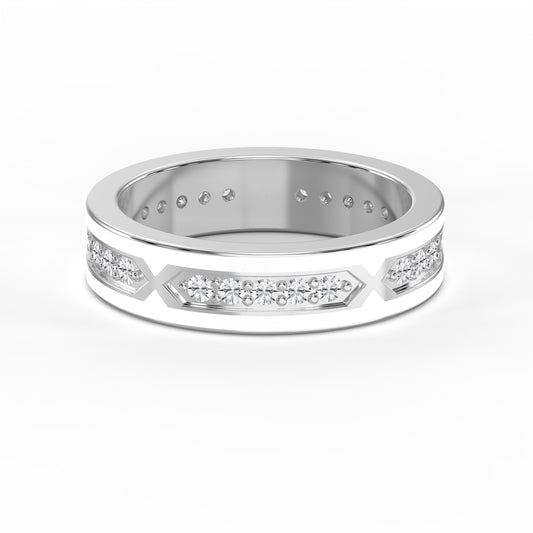 Round Diamond With White Enamel Band ( 0.45 Ct. )