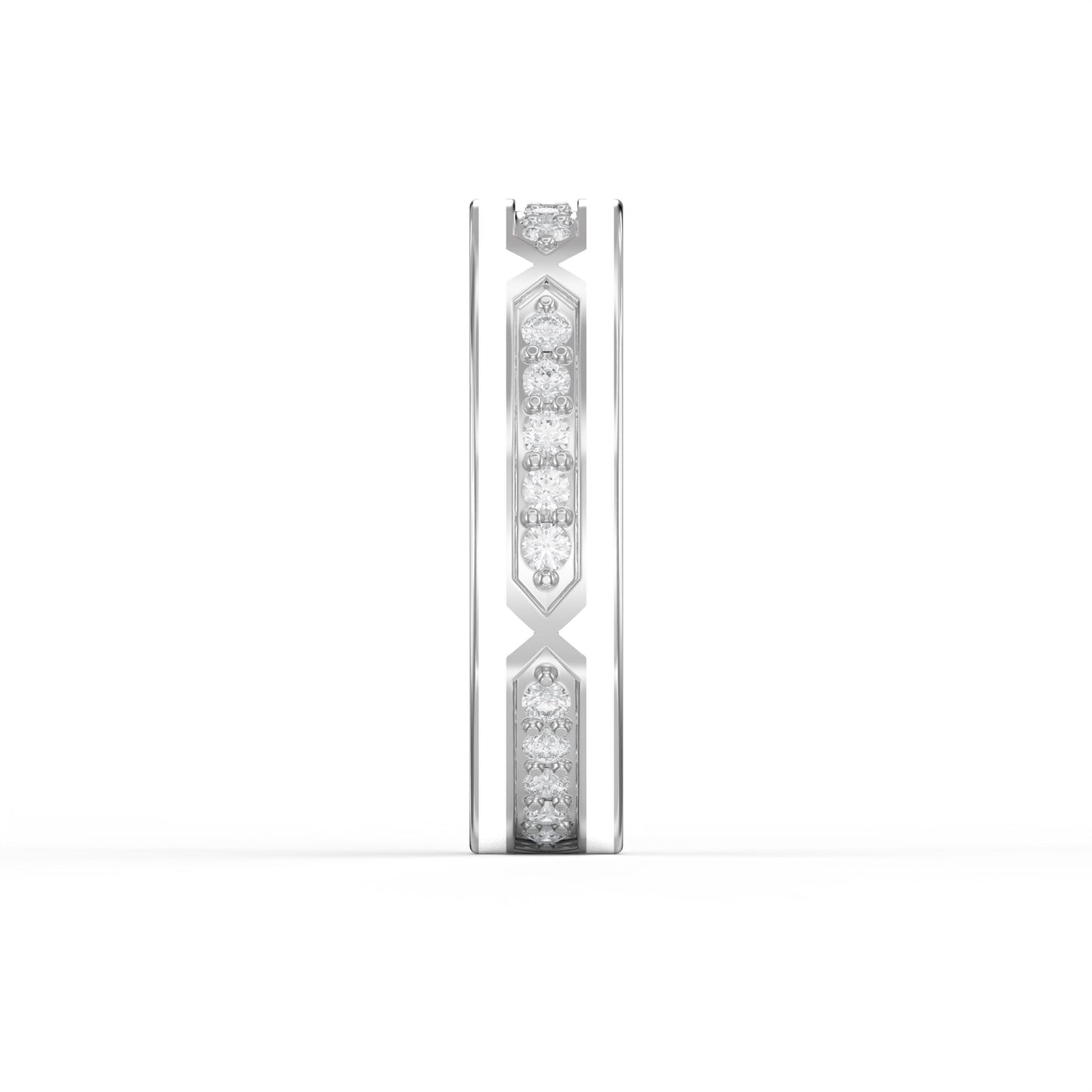 Round Diamond With White Enamel Band ( 0.45 Ct. )