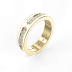 Round Diamond With White Enamel Band