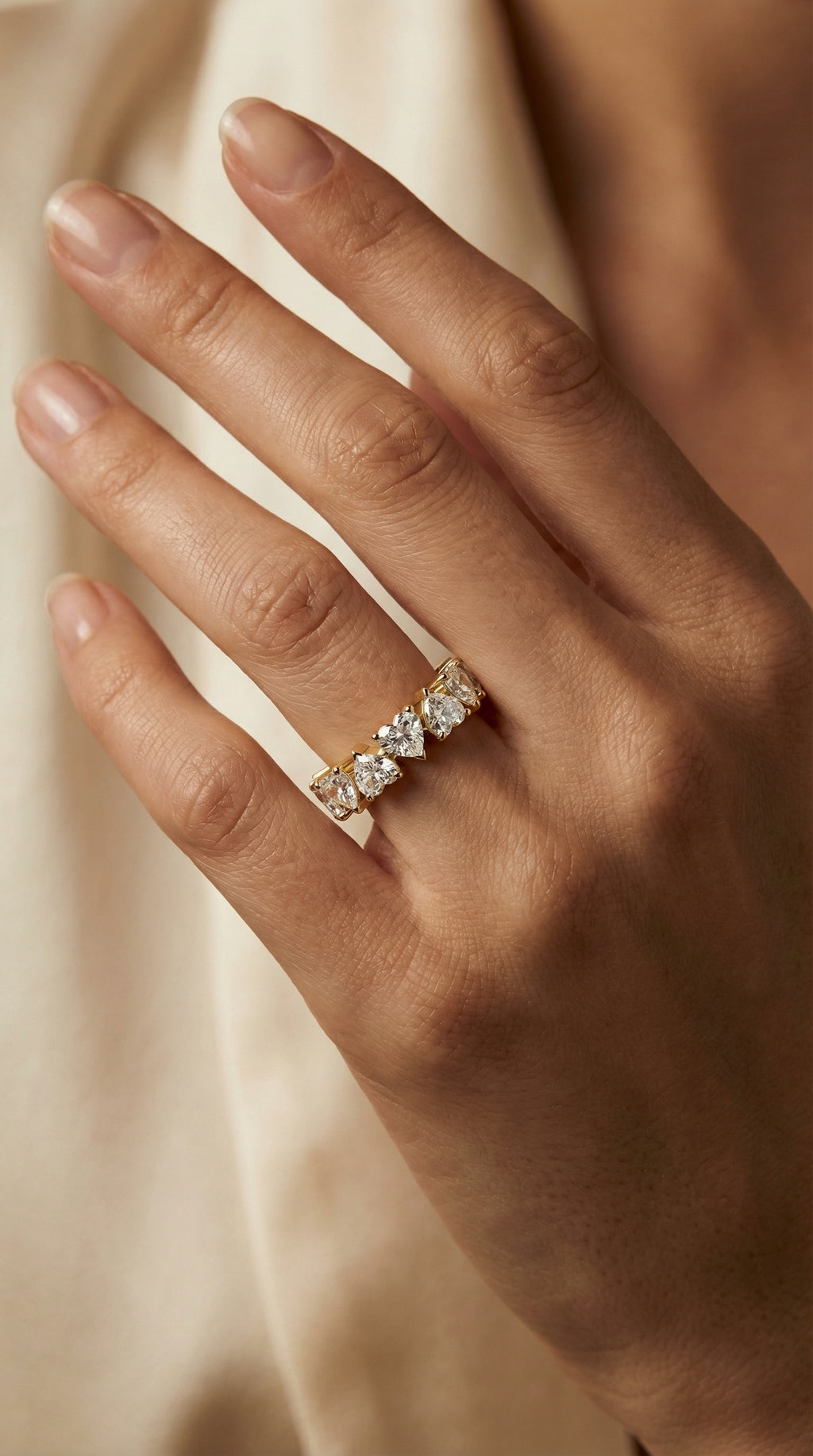 Luxury Heart Shape Diamond Eternity Ring