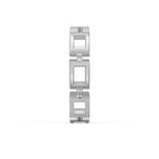 Square Link Dainty Round Diamond Wedding Band
