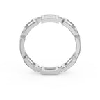 Square Link Dainty Round Diamond Wedding Band