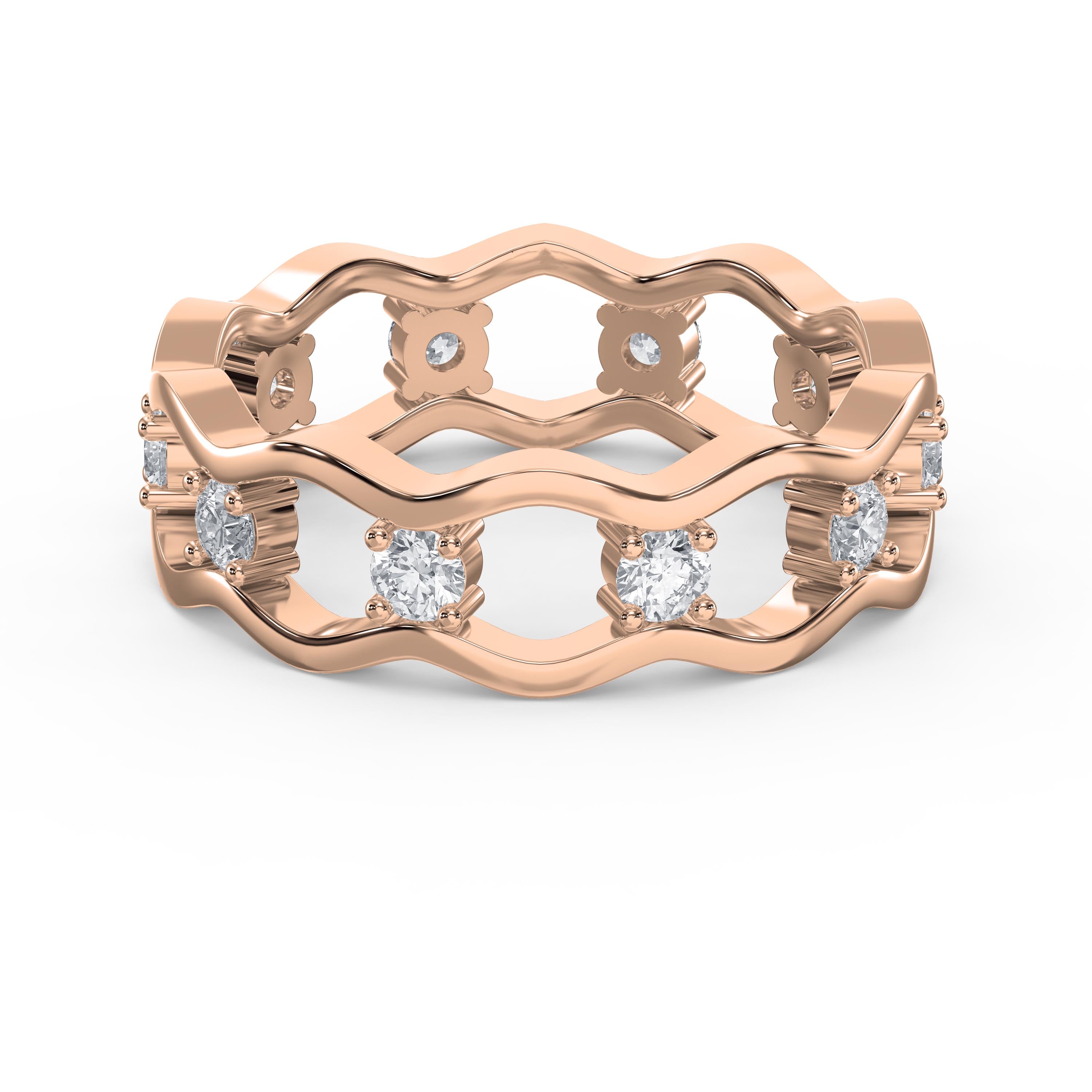 Link Round Wedding Band Rings