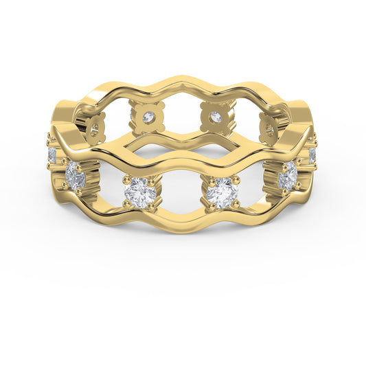 Link Round Wedding Band Rings
