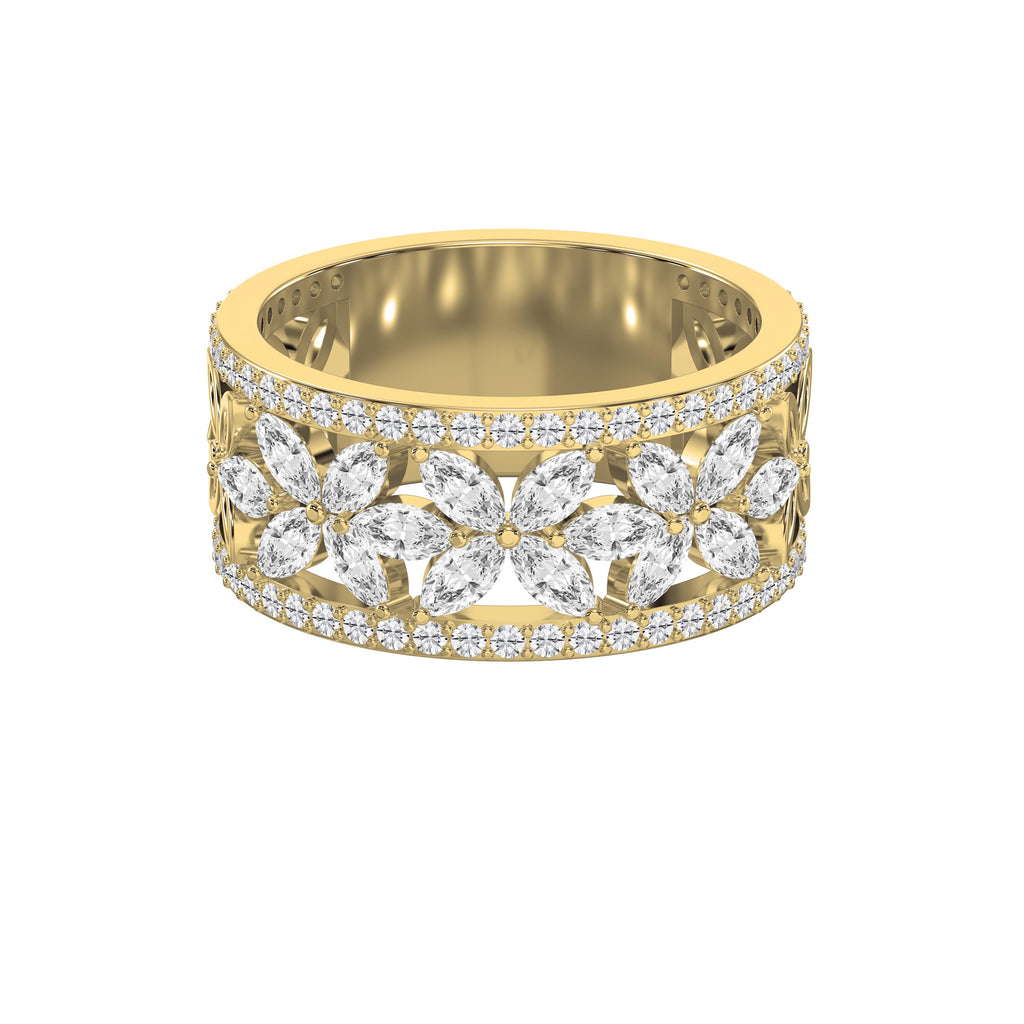 Crafted Round & Marquise cut Diamond Band