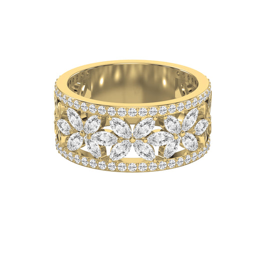Crafted Round & Marquise cut Diamond Band