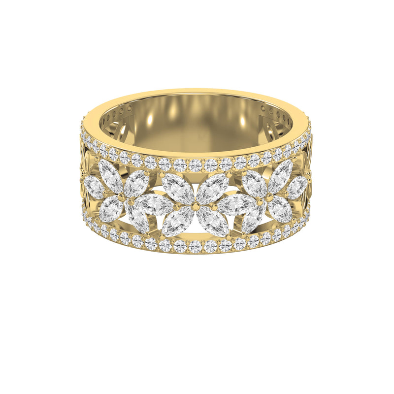 Crafted Round & Marquise cut Diamond Band
