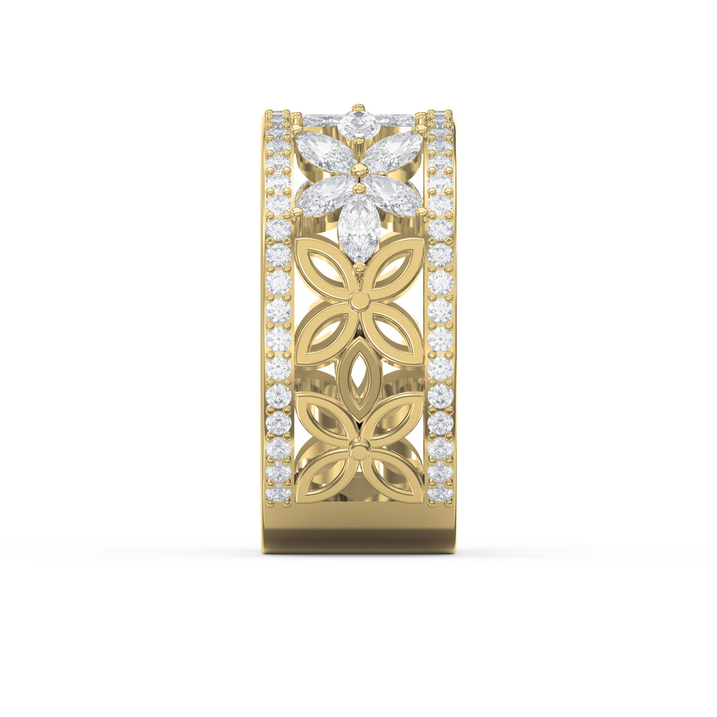Crafted Round & Marquise cut Diamond Band