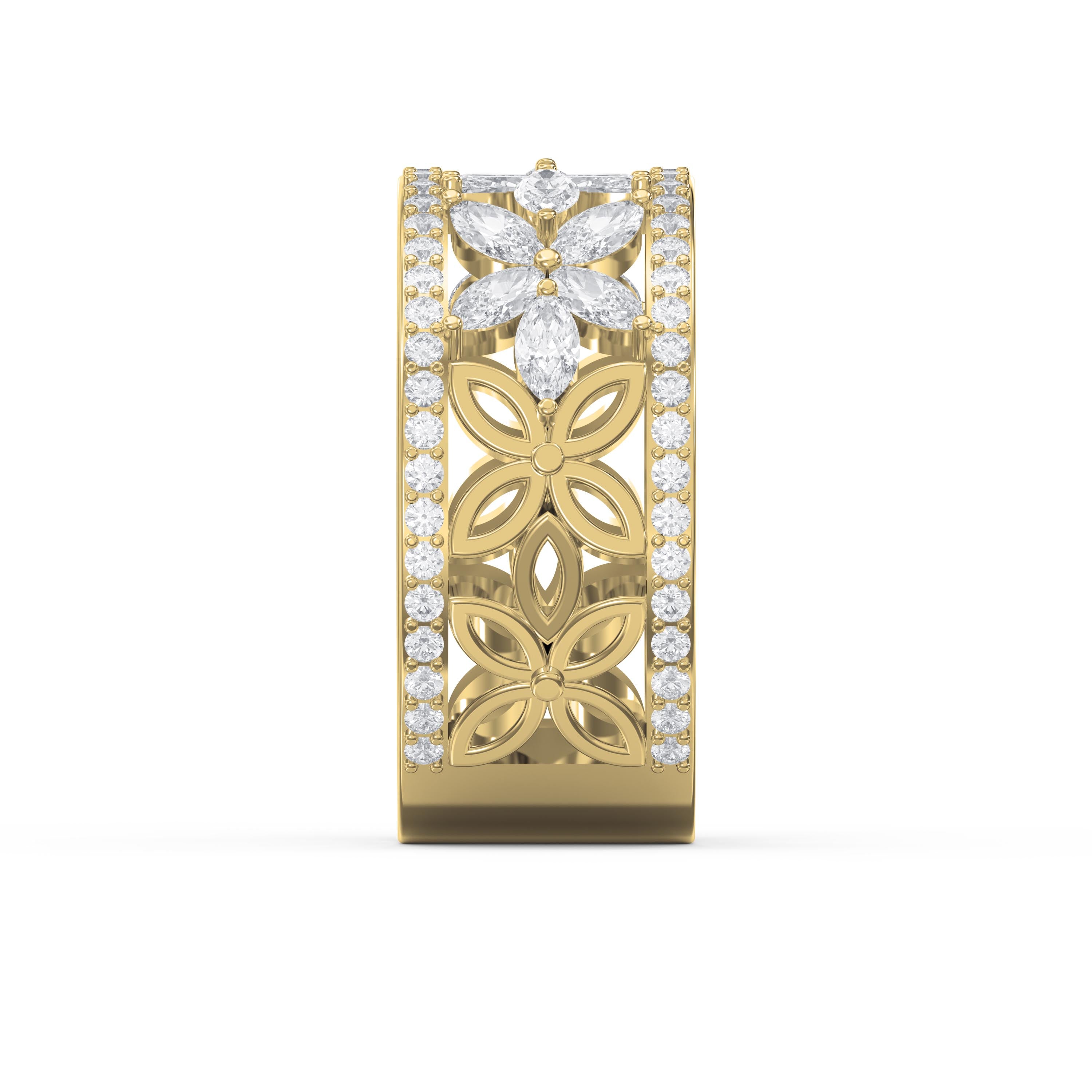 Crafted Round & Marquise cut Diamond Band