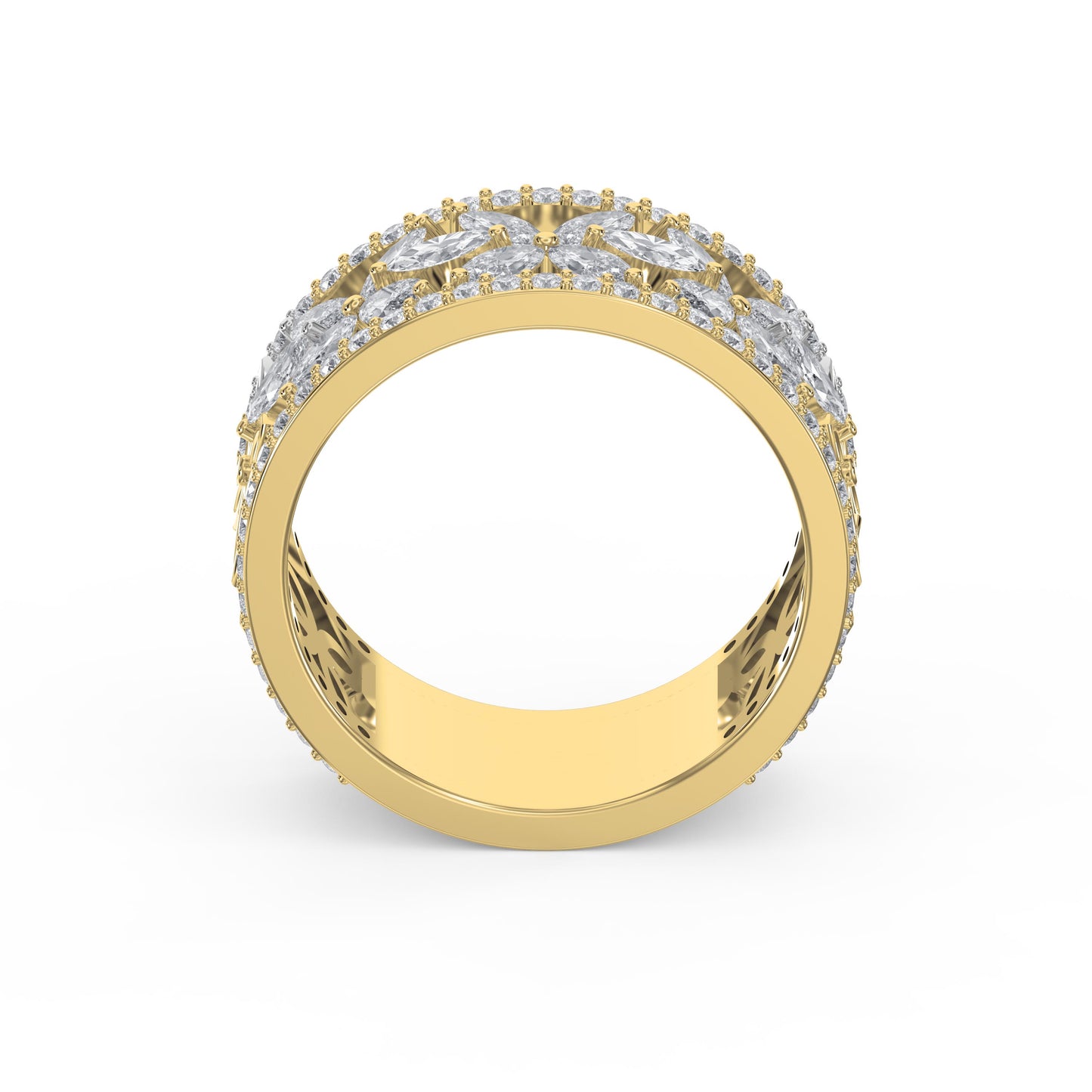 Crafted Round & Marquise cut Diamond Band